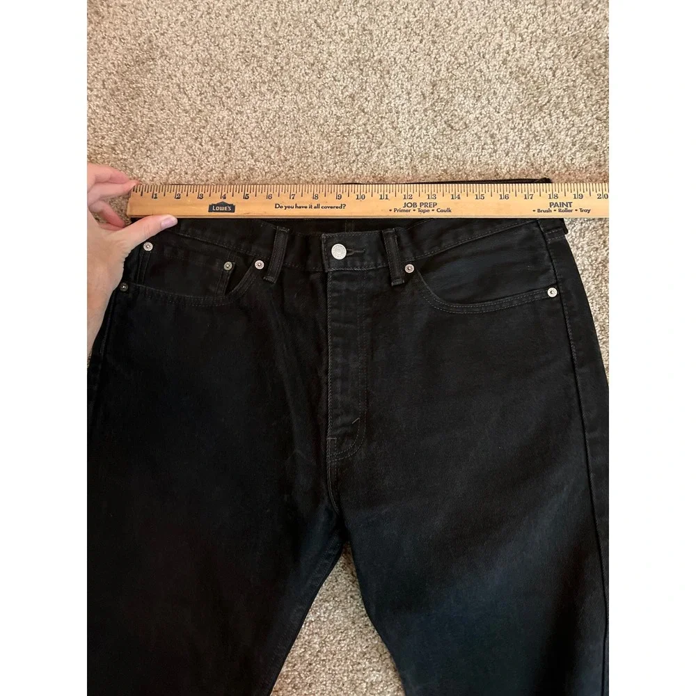 Levi's Men's 505 Straight Fit Jeans 36x30 Black Straight Leg Denim Pantss